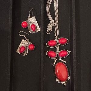 Bundle deal for a specific buyer: Red and Silver Jewelry Set
